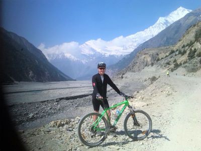 Kieran Kelleher Cycling on the  tour with redspokes